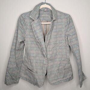 Sunset Cove Women’s Blazer | Size 8 | Plaid Cotton Jacket